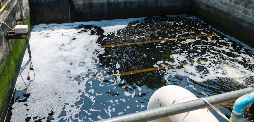 waste water in pond, Wastewater and Hazardous Waste